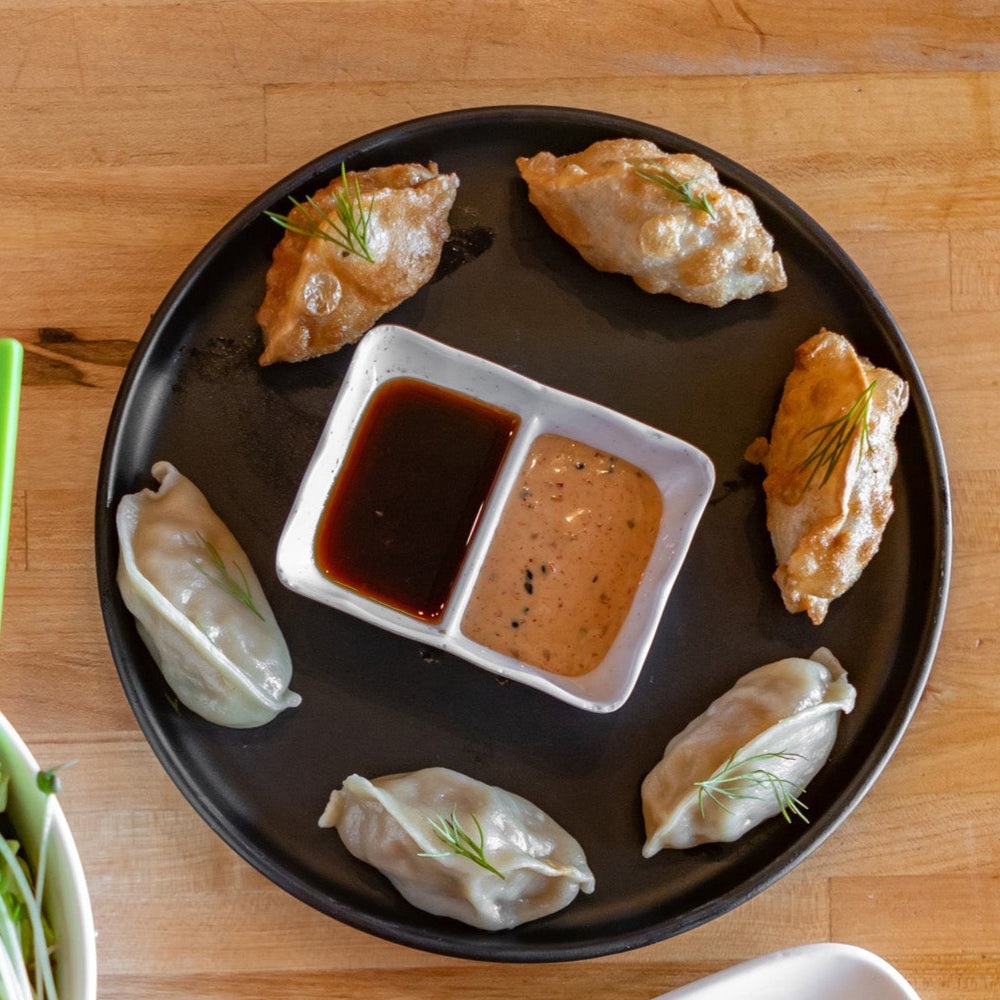 Buffalo Garlic Chicken "Hot Wings in a Dumpling"
