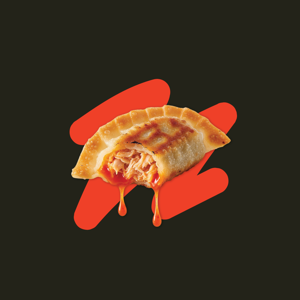 Buffalo Garlic Chicken "Hot Wings in a Dumpling"