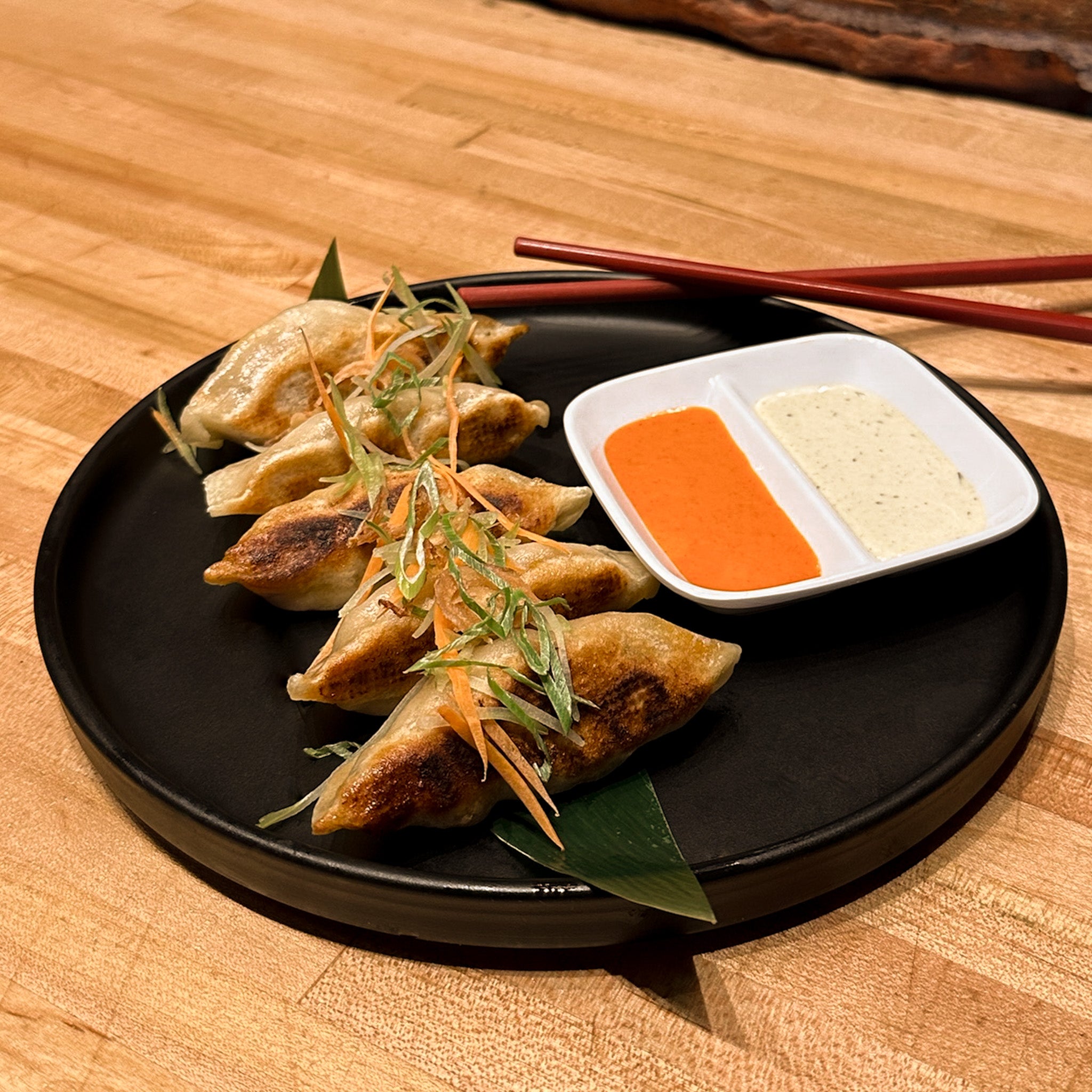 Buffalo Garlic Chicken "Hot Wings in a Dumpling"