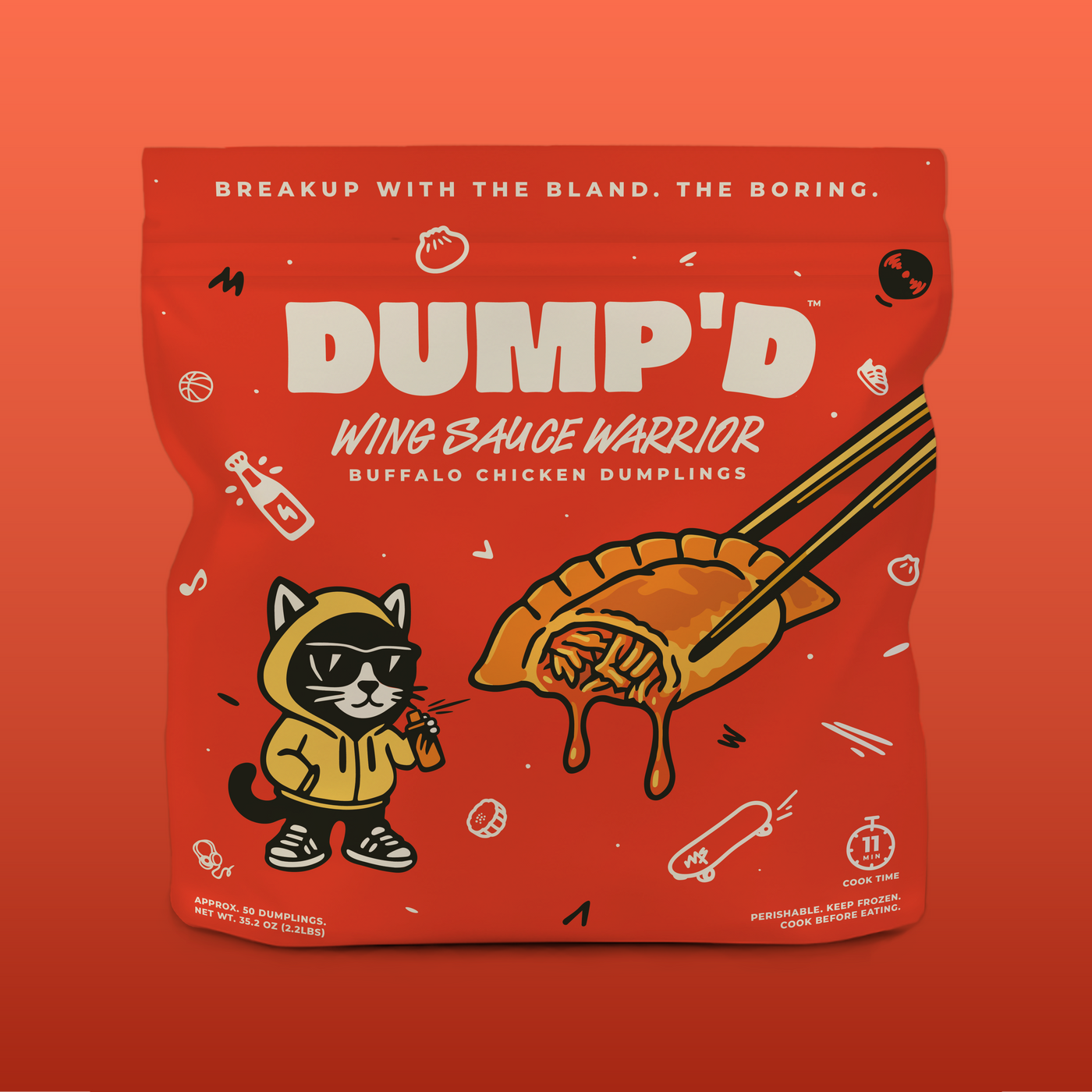 Buffalo Garlic Chicken Dumplings